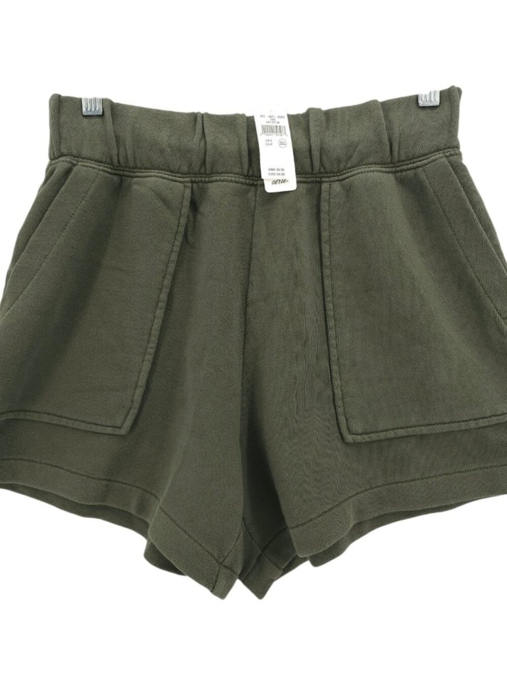 NWT AERIE Go-To Fleece Sweat Shorts Olive Green Size SMALL